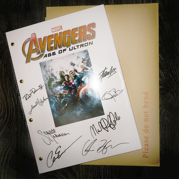 Avengers Age of Ultron Film Movie Transcript Script Screenplay Autographed Reprint