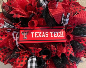 Custom Texas Tech Red Raiders wreath, made to order-picture is just a sample, Wreck Em