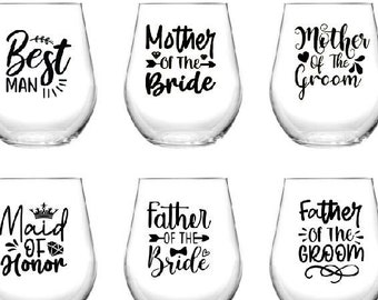 Custom shatterproof acrylic wine tumblers, personalized, wedding / bridal / party / bachelor / bachelorette / birthday