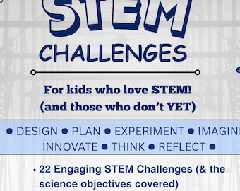 Printable STEM or STEAM Challenge Activities for Kids | Fun Science Experiments & Builds, Engineering Projects