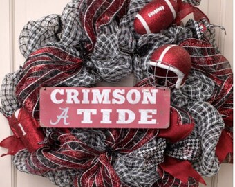Custom University of Alabama wreath, made to order-picture is just a sample