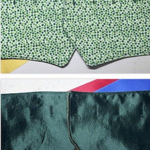 XL Shadbelly Points, Green shimmer and shades of green, Points for Derby, Dressage Points, Reversible, added length-see description