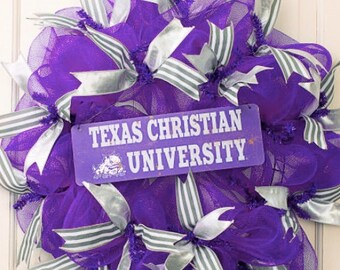 Custom Trinity Christian University wreath, TCU, made to order-picture is just a sample