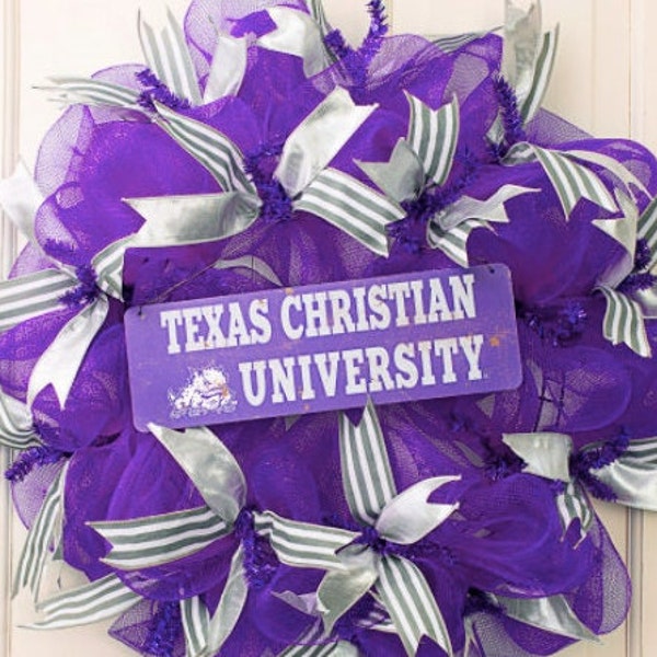 Custom Trinity Christian University wreath, TCU, made to order-picture is just a sample