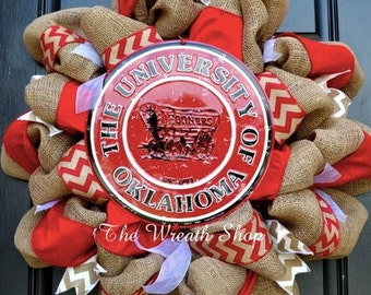 Custom University of Oklahoma wreath, made to order-picture is just a sample