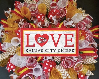 Custom Kansas City Chiefs wreath, made to order-picture is just a sample