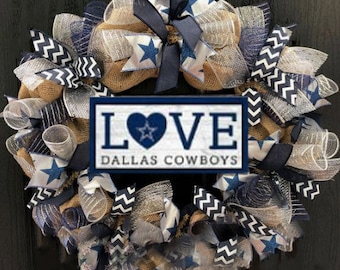 Custom Dallas Cowboys wreath, made to order-picture is just a sample