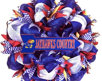 Custom University of Kansas Jayhawks wreath, made to order-picture is just a sample