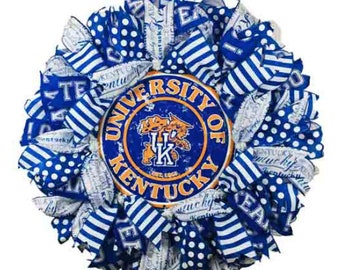 Custom University of Kentucky wreath, made to order-picture is just a sample