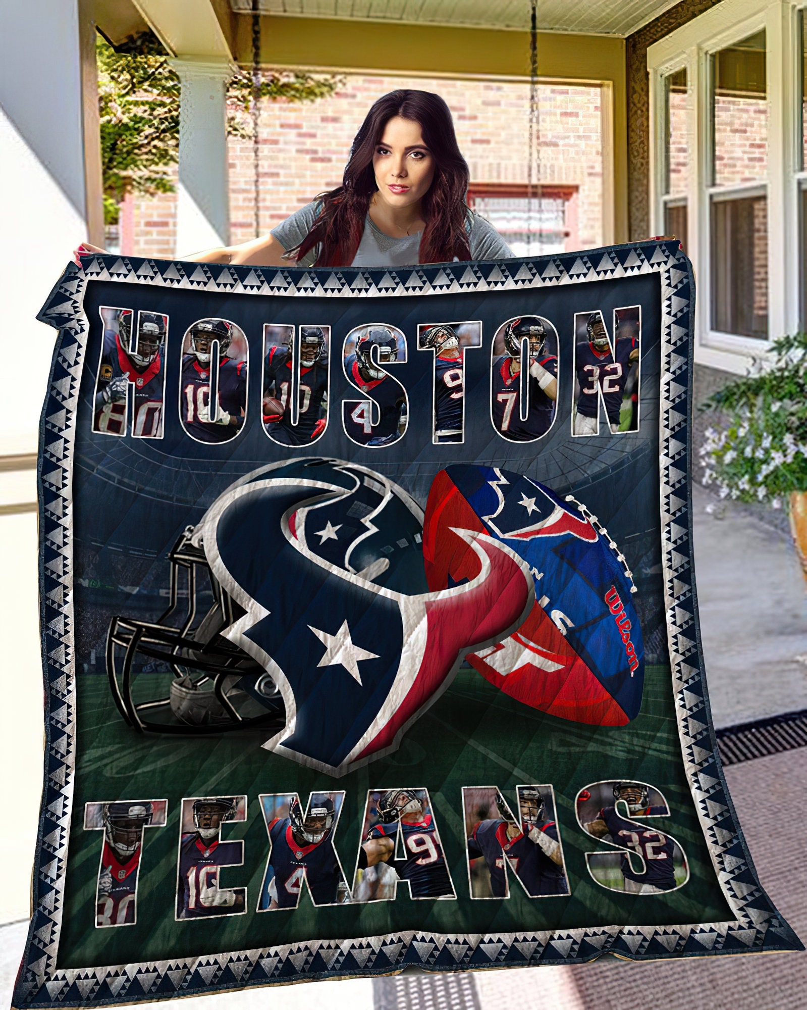 Houston Texans Quilt Blanket Houston Texans Fleece Blanket Etsy
