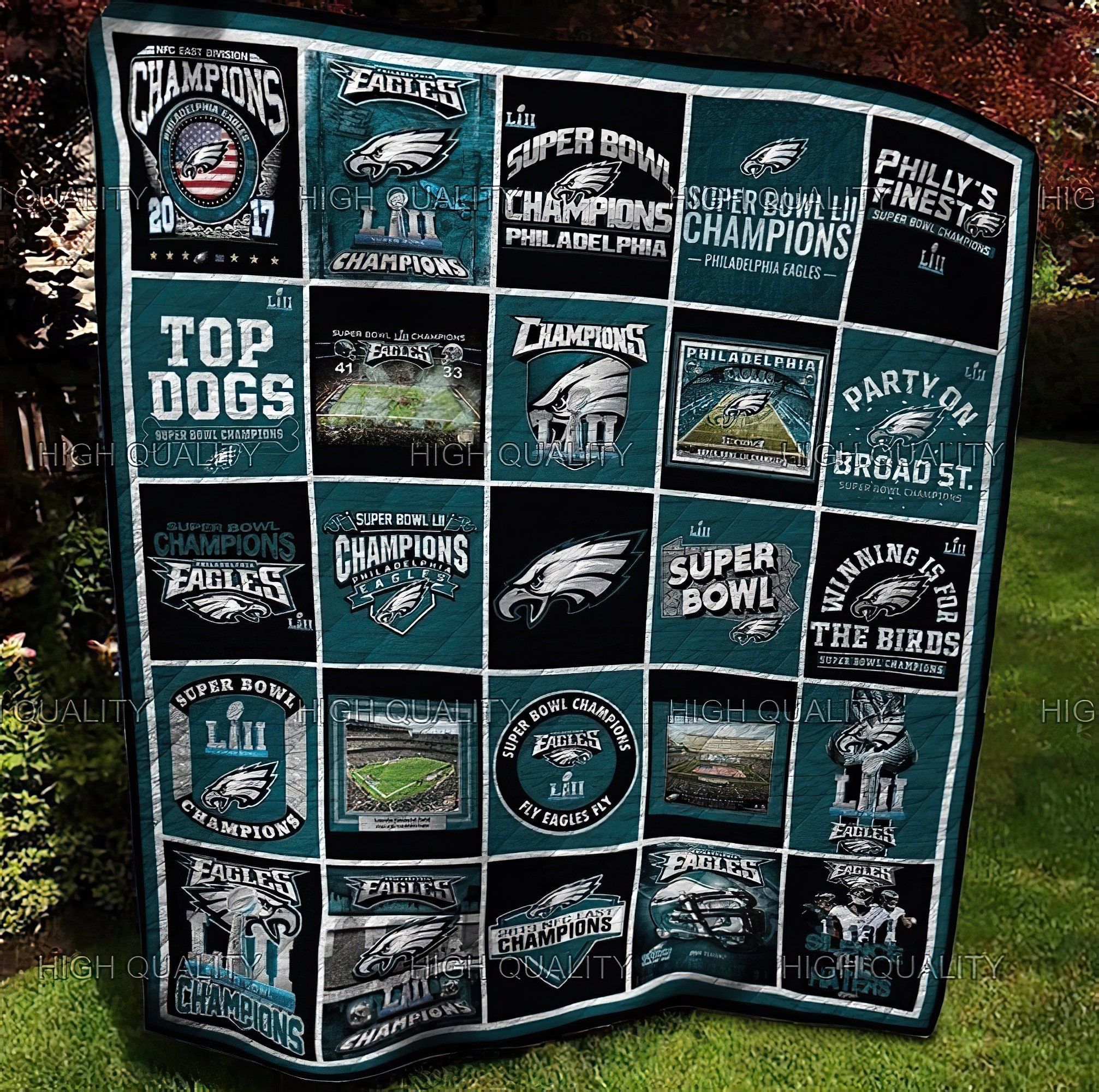 Philadelphia Eagles Quilt Blanket Philadelphia Eagles Fleece Etsy