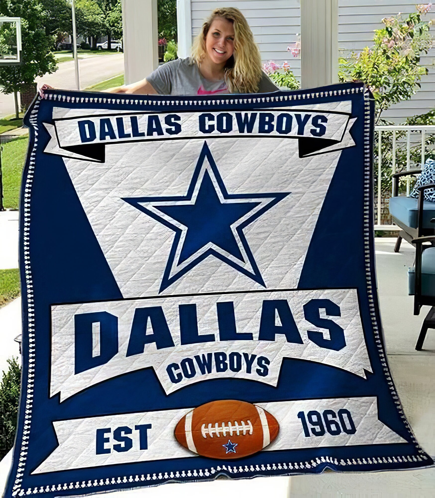 Dallas Cowboys Quilt Blanket Dallas Cowboys Fleece Blanket Etsy