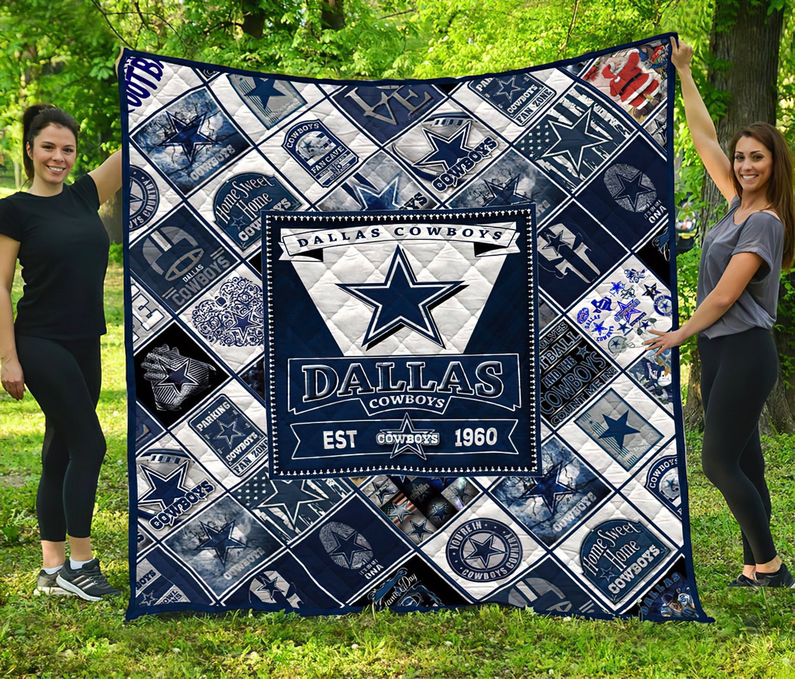 Dallas Cowboys Quilt Blanket Dallas Cowboys Fleece Blanket Etsy