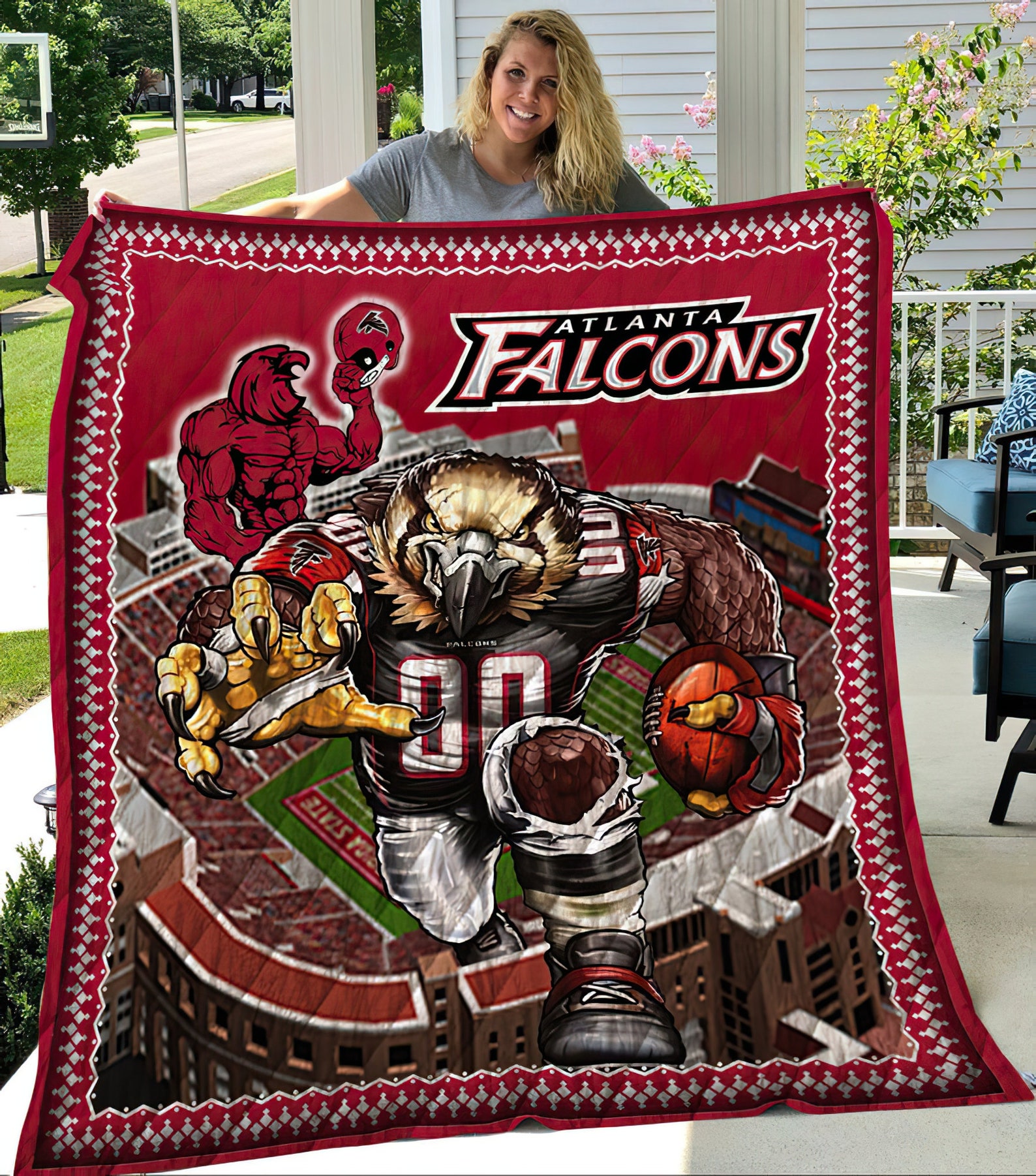 Atlanta Falcons Quilt Blanket Atlanta Falcons Fleece Blanket Etsy