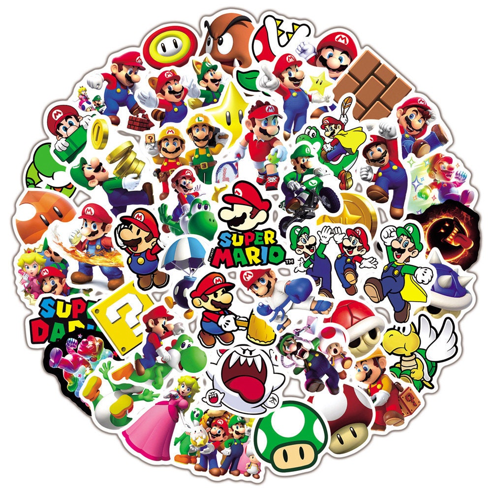 Super Mario Stickers Custom Waterproof Decals Nintendo Etsy