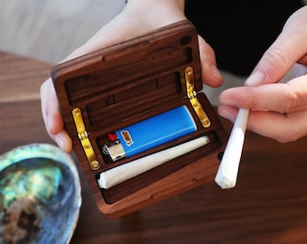 Trail Blazer Custom Rolling Case: All Natural Hardwood Box and Carrier Stoner Gift