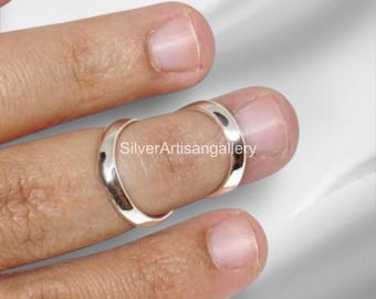 Solid Sterling Silver Swan Ring, and Crafted, Sterling Silver Wrap Ring, Rheumatoid Arthritis Splint Ring, Silver Ring
