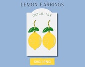 Lemon Earrings SVG, Fruit Earring Cut SVG, Glowforge File, Laser File, Unique Earring SVG, Citrus Cut Earring, Summer Earring File, Cricuit