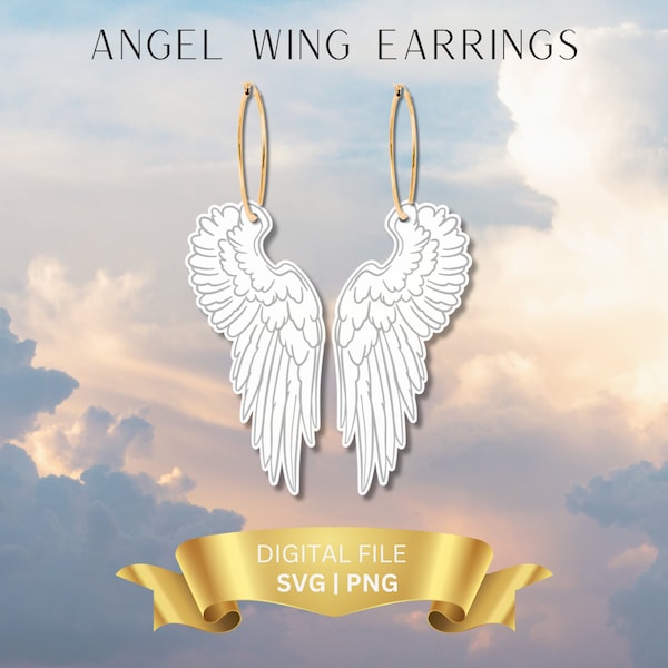 Angel Wing Earring SVG, Fantasy Earring SVG, Mystical Wings Moth SVG, Glowforge File, Laser Engraving File, Witchy Earring svg