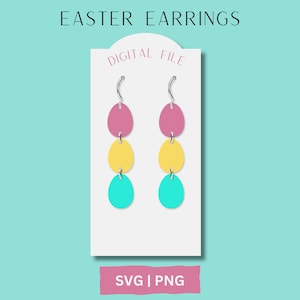 Easter Egg Earring SVG, Spring Earring Cut SVG, Glowforge File, Laser File, Bunny Rabbit Earring SVG, Peeps Earring, Leather Cut, Cricuit