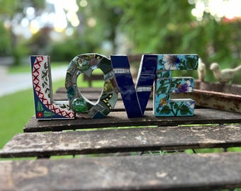 Mosaic LOVE Sign, Valentine's Day Gift, Unique Home Decor