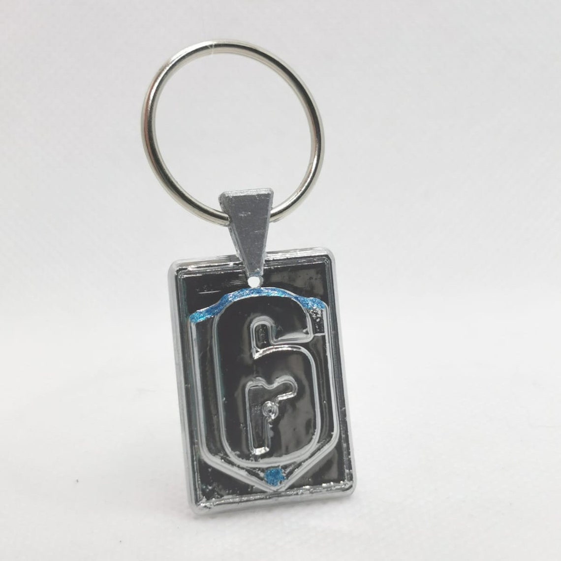 Black Ice Diamond Charm Keychain Etsy