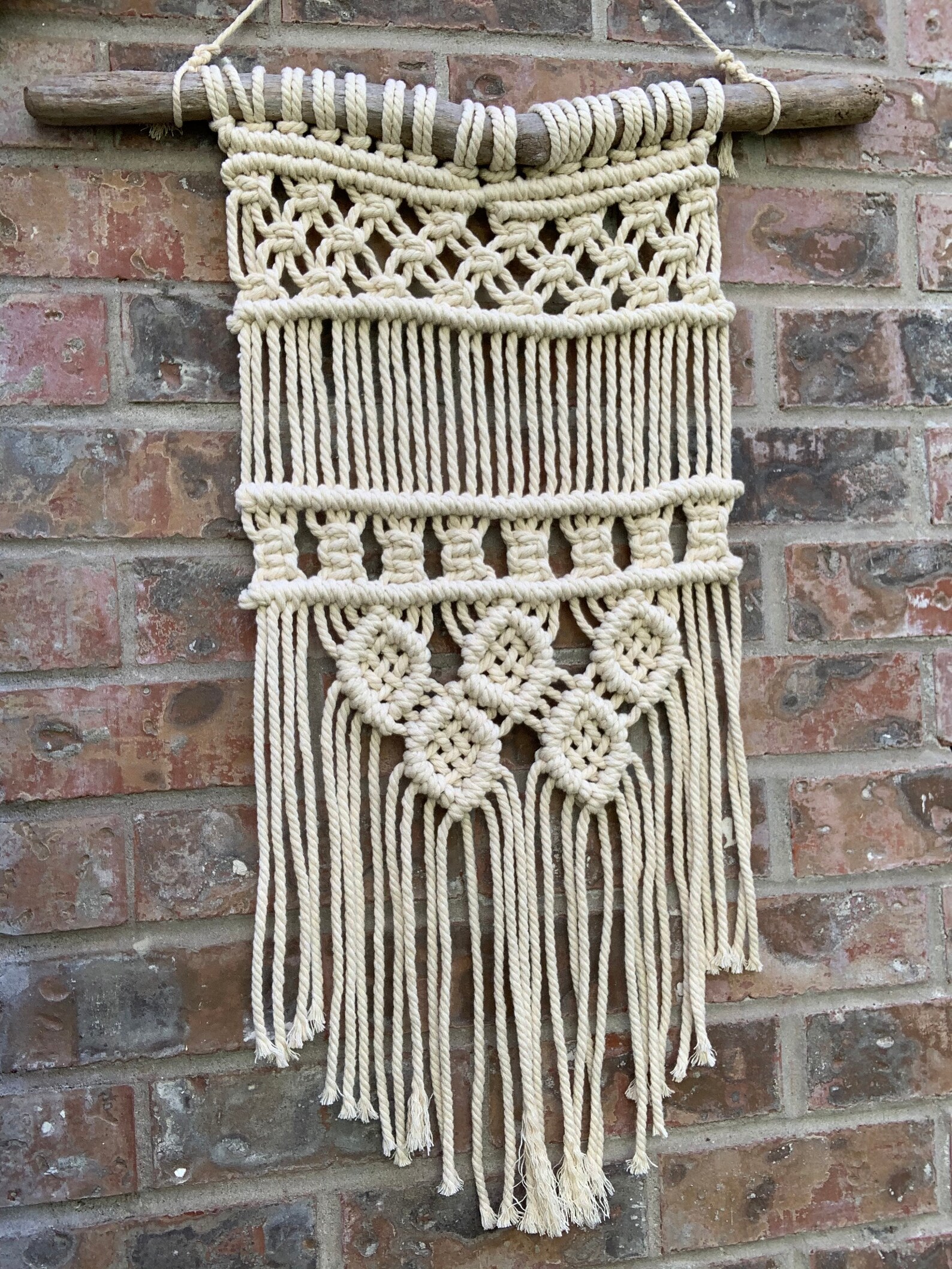 Macramé Wall Hanging on Oregon coast driftwood Decor for Etsy