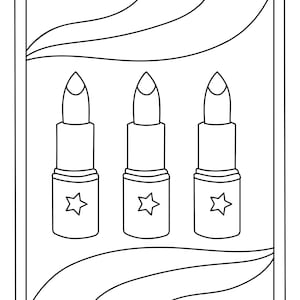 coloring pages for kids lipsticks mermaids  positivity  etsy