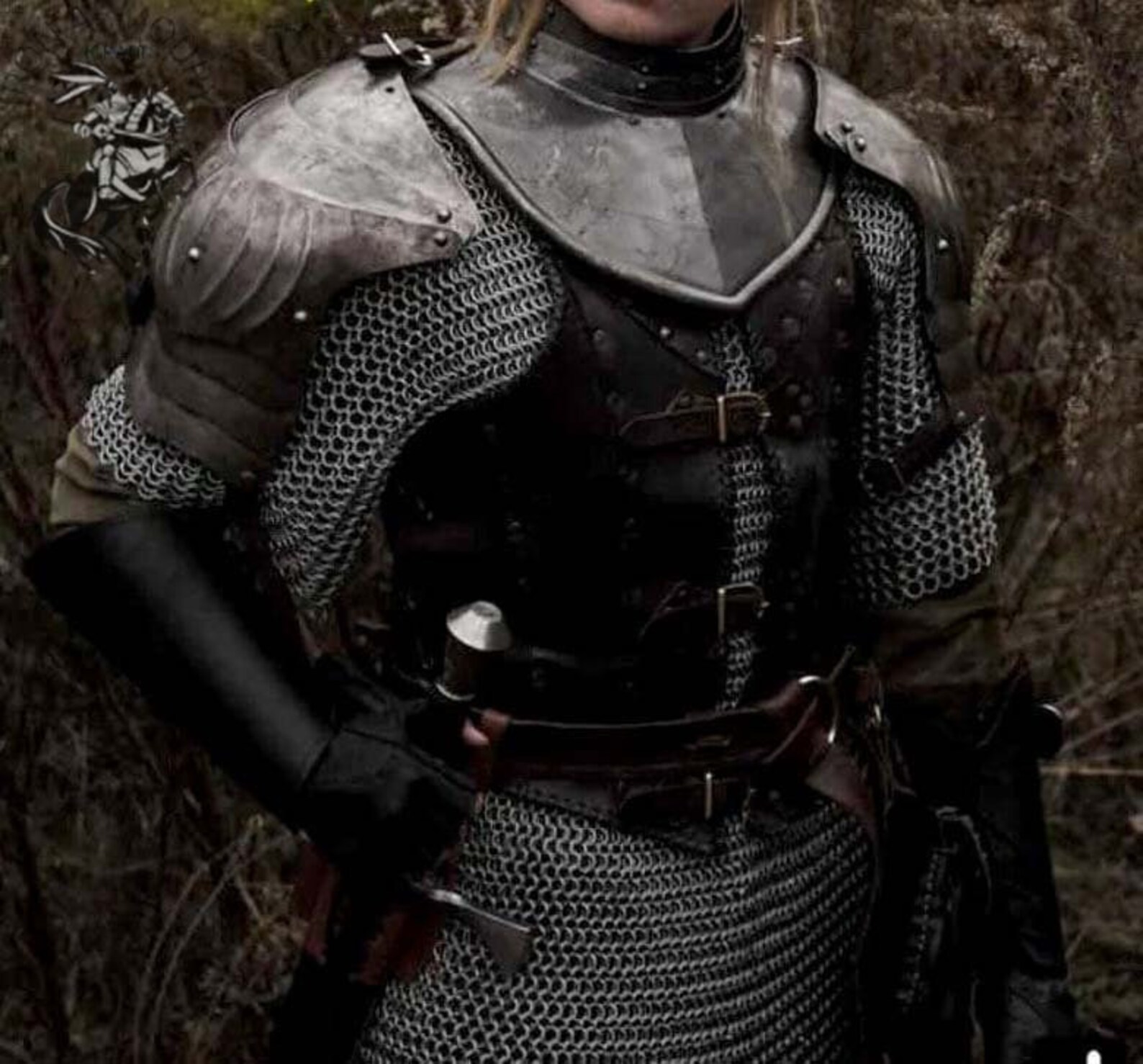 Knight Brave Female Armor Pouldron Armor Cosplay Etsy