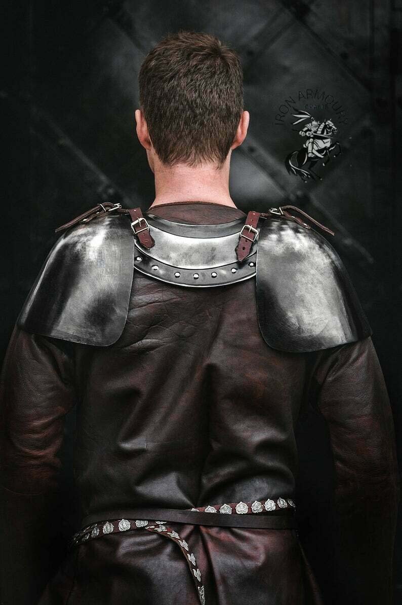 Medieval Knight Armor Pouldron Armor Cosplay Sca Etsy