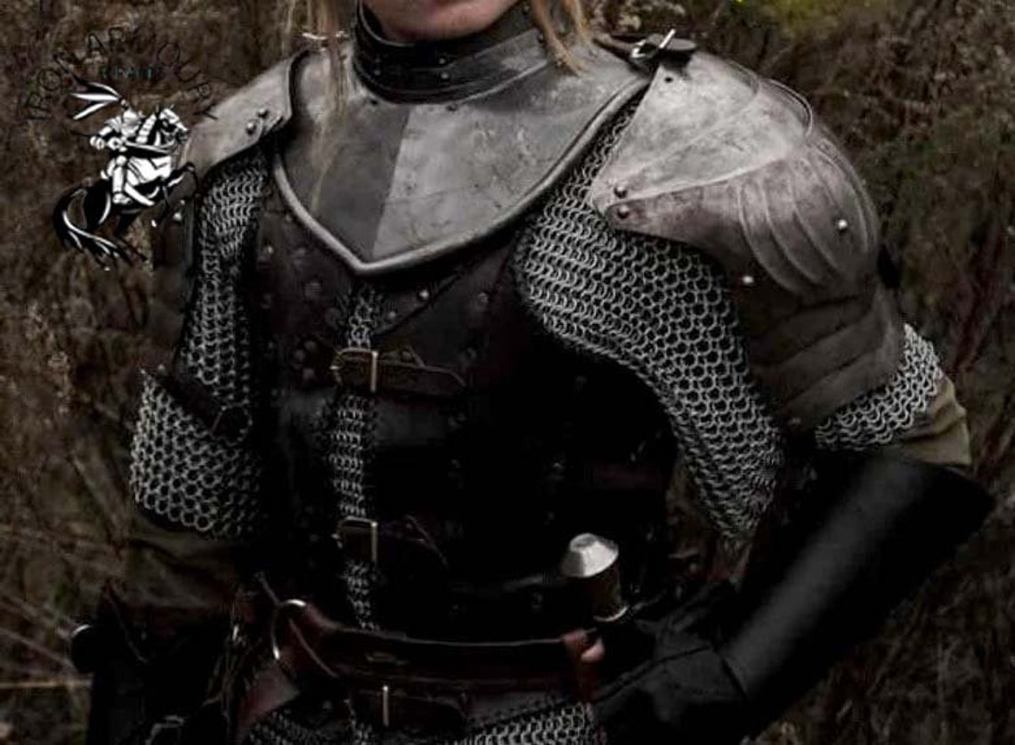 Knight Brave Female Armor Pouldron Armor Cosplay Etsy