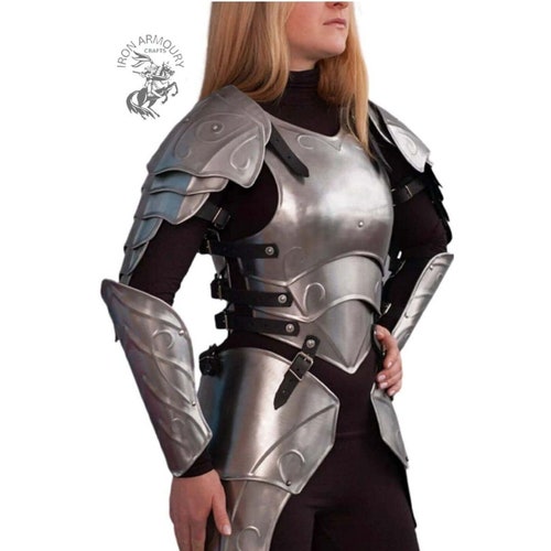 Medieval Knight Lady Armor Female Larp Armor Costume Fantasy Etsy