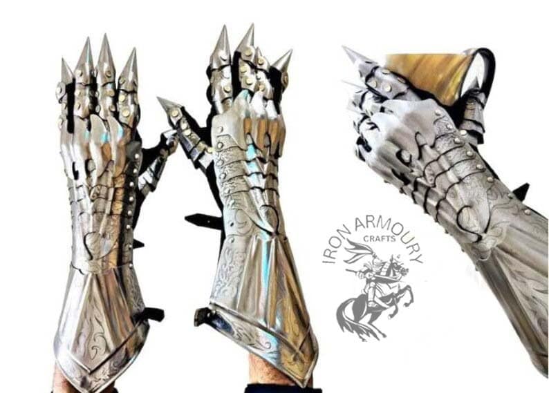 Medieval Knight Gauntlet Armor Fantasy Gloves Armor Etching - Etsy