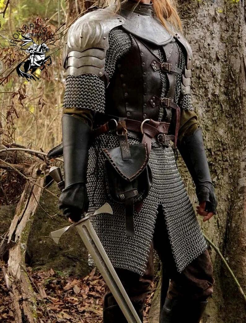 Knight Brave Female Armor Pouldron Armor Cosplay Etsy