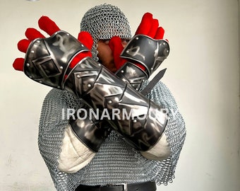 Medieval Knight leg Armor, Bracers Armor, Larp Armor, fantasy Armor Cosplay Armor, Sca Armor, Gift for Men/Women