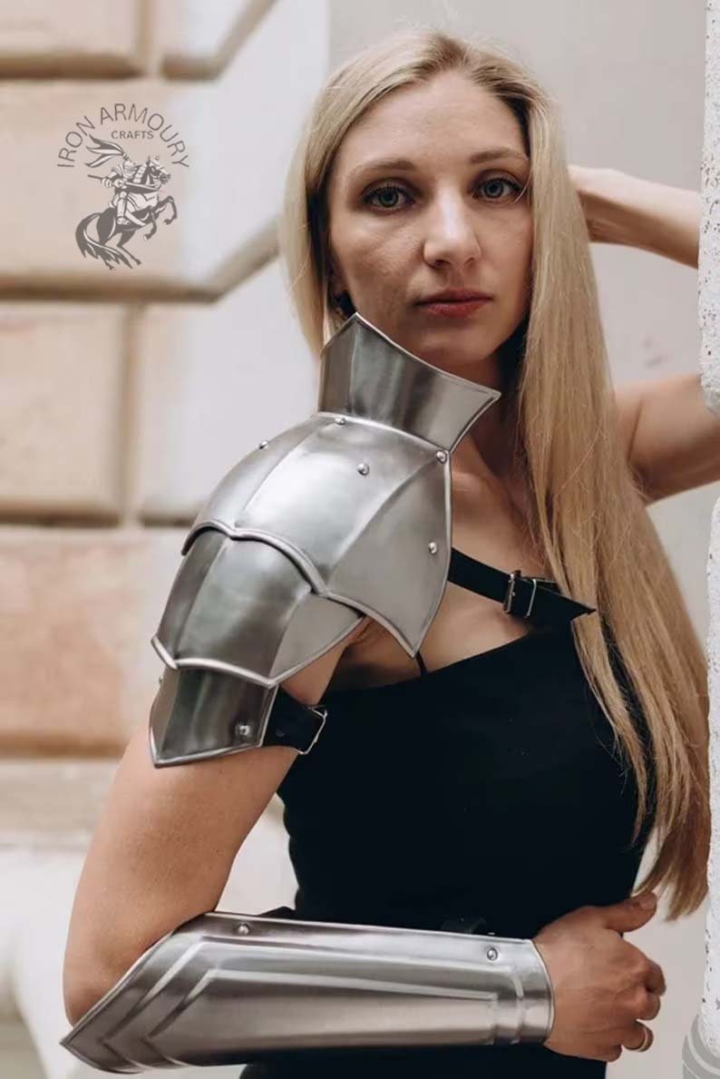 Medieval Pauldron Steel Female Armor. Larp Armor Cosplay Etsy