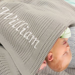 Personalised baby cellular blanket, 100 percent cotton, soft customised baby wrap, first layer new born baby gift, 60*90cm