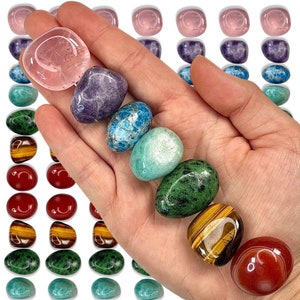 Chakra tumbles set, crystal set, chakra crystal set, crystal gift set, tumble set, tumbled stones, set of 7 stones.