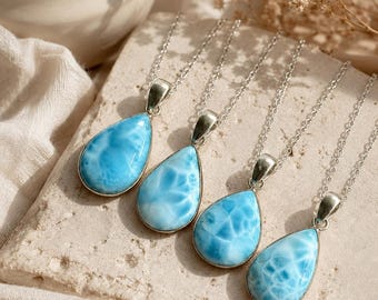 AAA Larimar, Larimar Pendant, Larimar Necklace, Larimar Jewelry, Dominican Republic Larimar, Larimar Crystal, Larimar Stone, Larimar