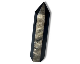 Silver-sheen obsidian towers, silver obsidian points, flashy silver obsidian, natural obsidian, obsidian tower, obsidian points, obsidian
