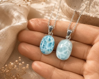 AAA Larimar, Larimar Pendant, Larimar Necklace, Larimar Jewelry, Dominican Republic Larimar, Larimar Crystal, Larimar Stone, Larimar