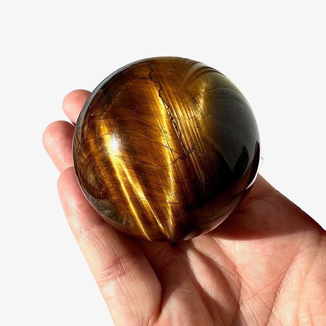 Tigers Eye Sphere Tigers Eye Crystal Tigers Eye Stone Etsy