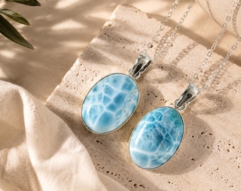 AAA Larimar, Larimar Pendant, Larimar Necklace, Larimar Jewelry, Dominican Republic Larimar, Larimar Crystal, Larimar Stone, Larimar