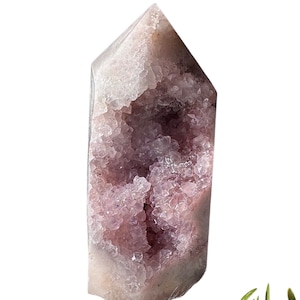 Pink Amethyst Flower Agate Druzy Tower, Natural pink amethyst, flower agate, druzy crystal towers, druzy obelisk