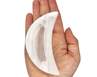 Selenite Moon, selenite sun catcher, crystal sun catcher, selenite bowl, true selenite, genuine selenite, crystal charging slab