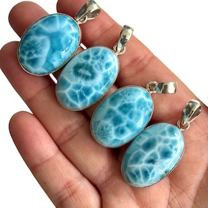 AAA Larimar, Larimar Pendant, Larimar Necklace, Larimar Jewelry, Dominican Republic Larimar, Larimar Crystal, Larimar Stone, Larimar