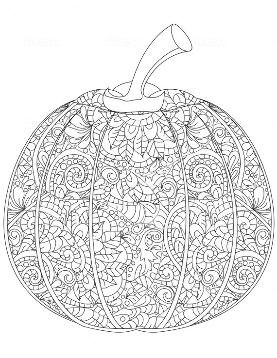Pumpkin Coloring Pages | Etsy