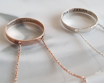 Engraved Sterling Silver Ring Necklace - Personalized Hidden Message Pendant