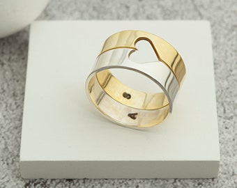 Paar passende Ringe, gravierte passende Paare Valentines Ringe, Verlobungsringe, Männer Frauen Hochzeitsgeschenk, Sterling Silber, Gold, Rose Gold