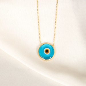 Evil Eye Necklaces for Women, Glass Evil Eye Pendant, Good Luck Necklace, Protection Nazar Necklace, Gift For Her Layering Necklace